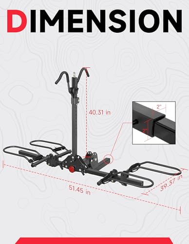 Rear view of Young Electric hitch mount rack