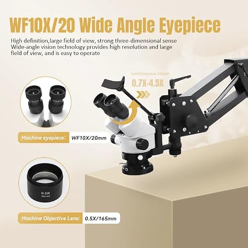 Microscope with 7X-90X continuous zoom