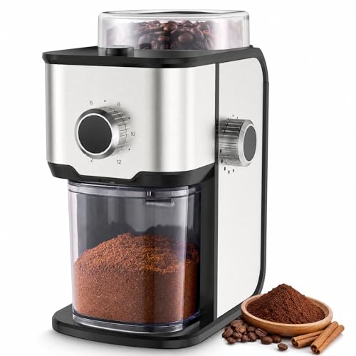 Ollygrin BG705S silver coffee grinder front view
