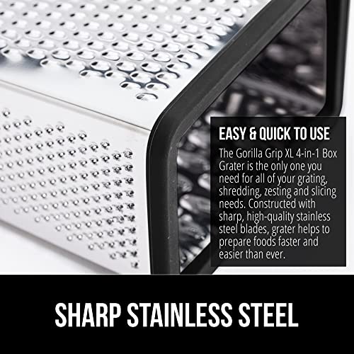Stainless steel blades on cheese grater sides