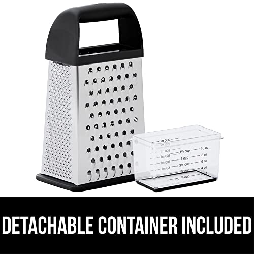 Ergonomic handle detail on black box grater