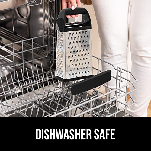 Side profile of 9.2-inch stainless steel grater
