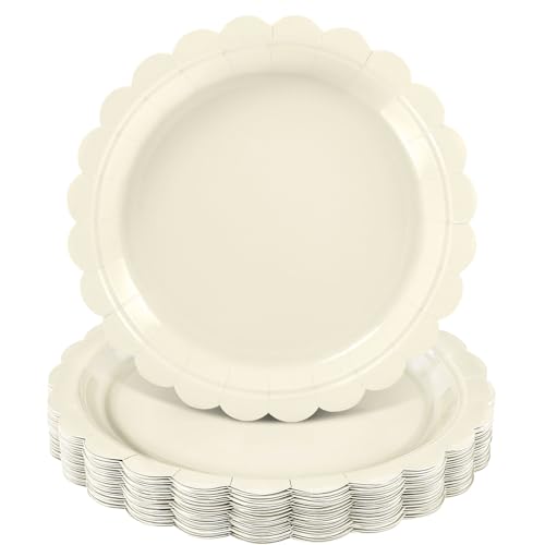 NatNarr 30 Pk Ivory Paper Plates