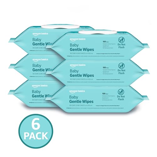 Six pack supply of Basics Gentle Baby Wipes