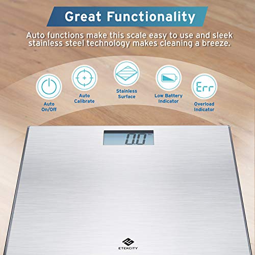 Digital weight display detail on Etekcity scale