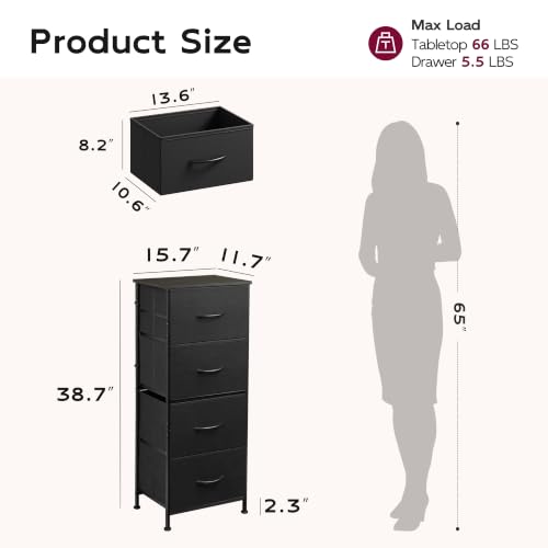 Side profile of WLIVE bedroom dresser with wood top