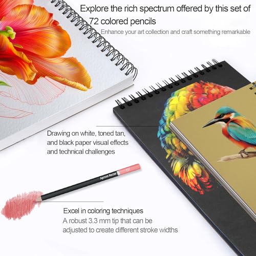 Pack of 72 color pencils for adult coloring books