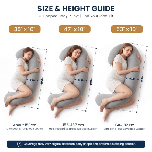 Side profile of TranquilRelax ergonomic body pillow