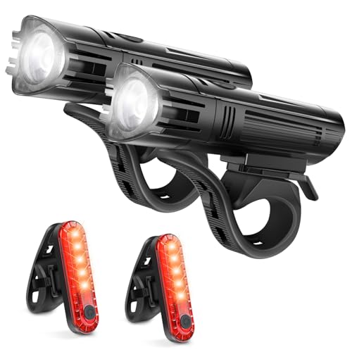 Ascher Ultra Bright bike light set components