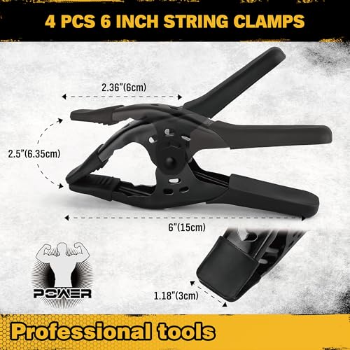 Four heavy-duty metal spring clamps