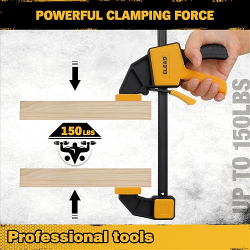 Clamps showing the yellow and black color scheme