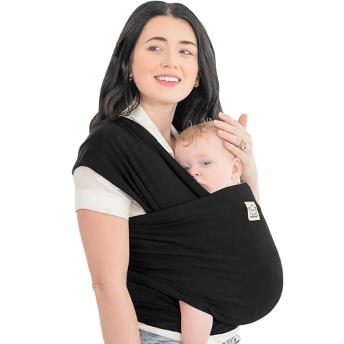KeaBabies Baby Wrap Carrier Trendy Black front view
