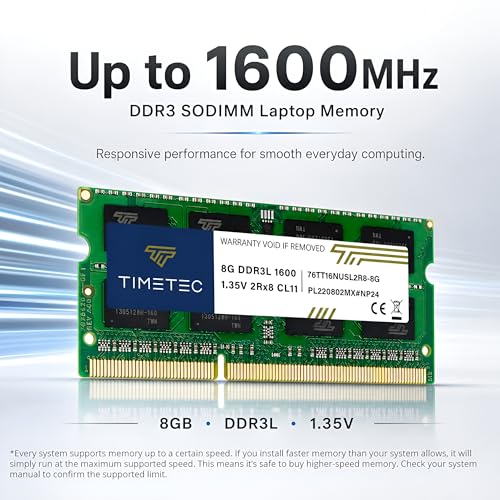 Close up of Timetec 8GB DDR3L memory stick