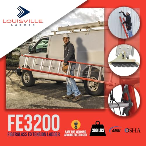 Fiberglass extension ladder non-conductive