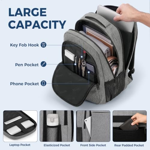 MATEIN grey school bag back panel cushioning