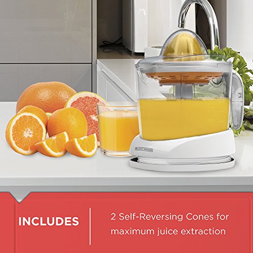 Close up of auto-reversing juicing cones