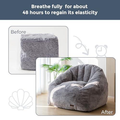Oversized bean bag chair in a living room
