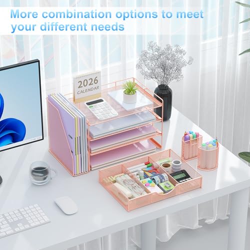 side view of gianotter desk organizer with pen holders