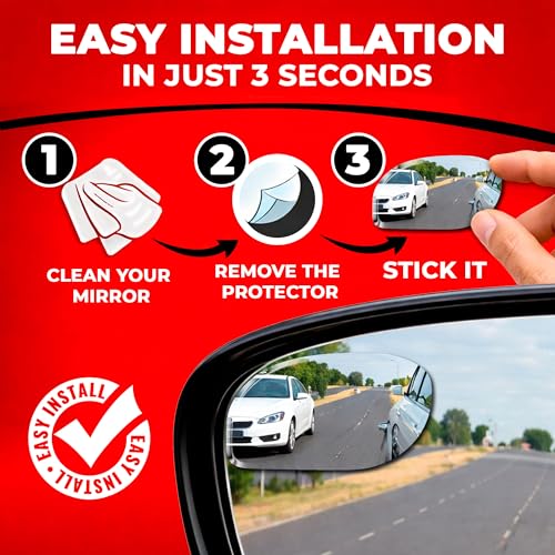 Rhombus shaped blind spot mirror