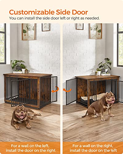 Configurable doors on the dog crate furniture