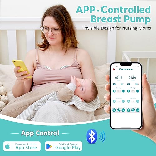 Smartphone app interface for Momspeace breast pump