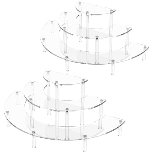 Dooiclear 3 Tier Acrylic Display Risers 2 Pack