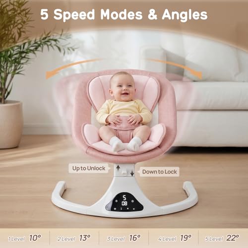 Portable baby swing with 3-point safety harness