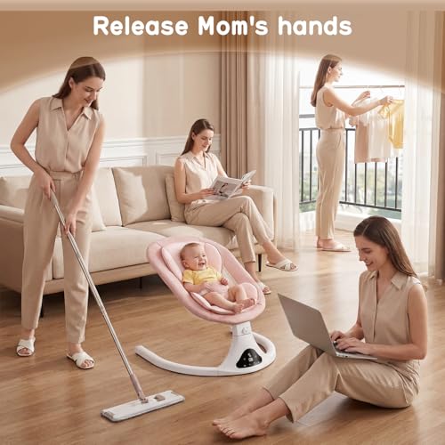Touch panel controls on CR018 pink swing