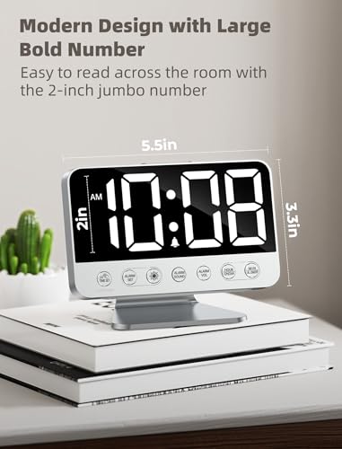 Odokee U2 silver bedside clock display