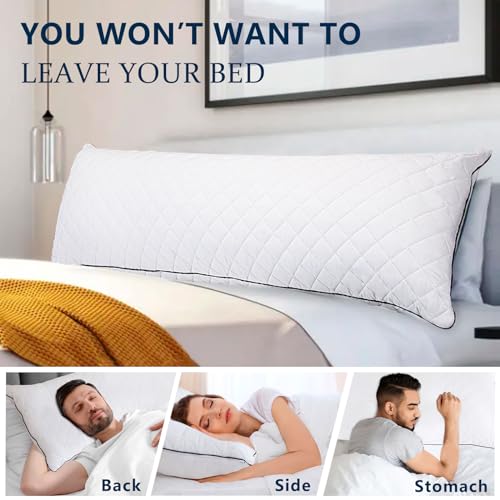 Adult hugging the firm body pillow