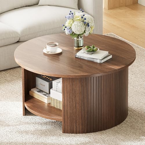 Storage shelf on the OneBlis round coffee table