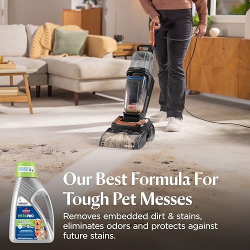 Close up of Bissell PET PRO OXY label and stain technology