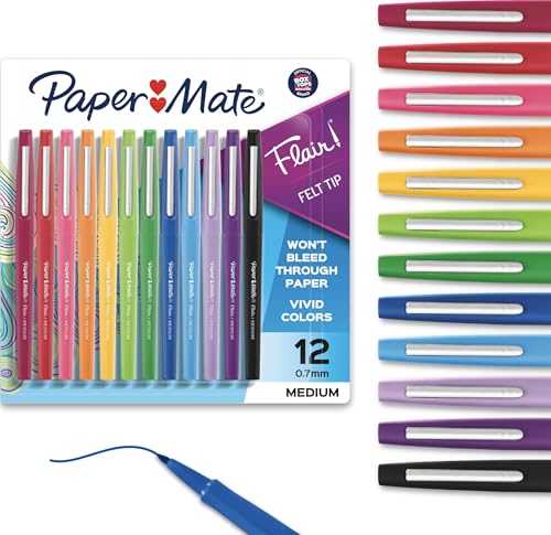 Paper Mate Flair Felt Tip Pens 12 Count package