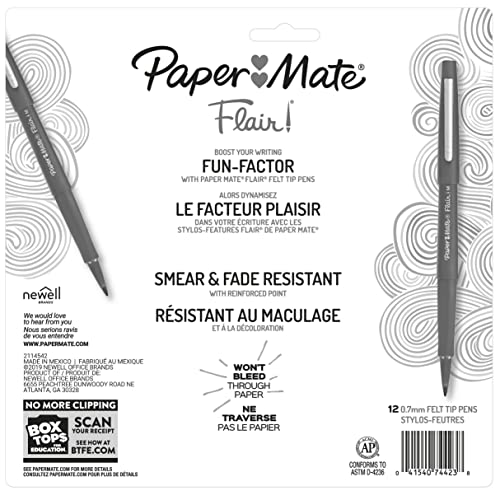 Full set of 12 Paper Mate Flair felt tip markers