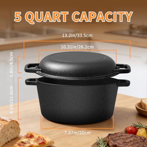Cast iron dutch oven with lid off