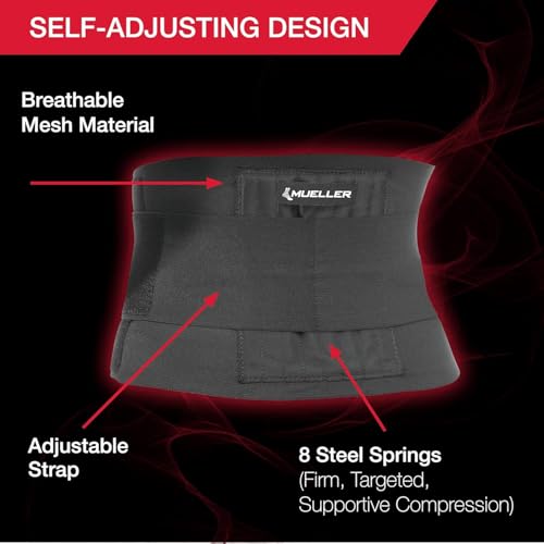 Model wearing MUELLER black back brace
