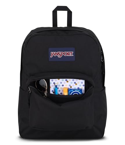 Back view showing padded straps on JanSport backpack