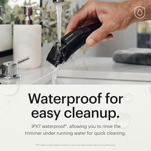 MANSCAPED trimmer held in hand showing size