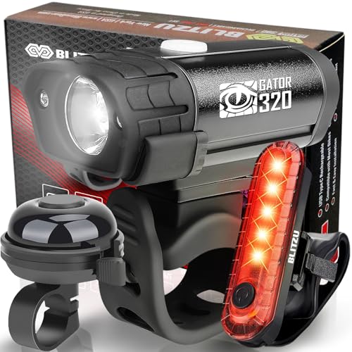 BLITZU Gator 320 bike light set front view