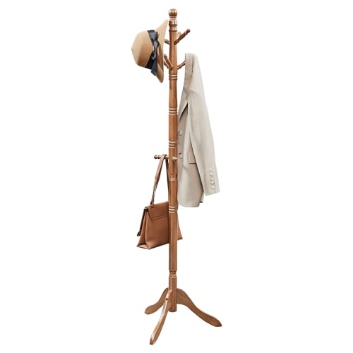 VASAGLE Freestanding Coat Rack in Caramel Brown