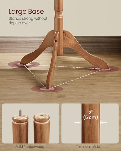 VASAGLE coat rack showing turned wood pole detail
