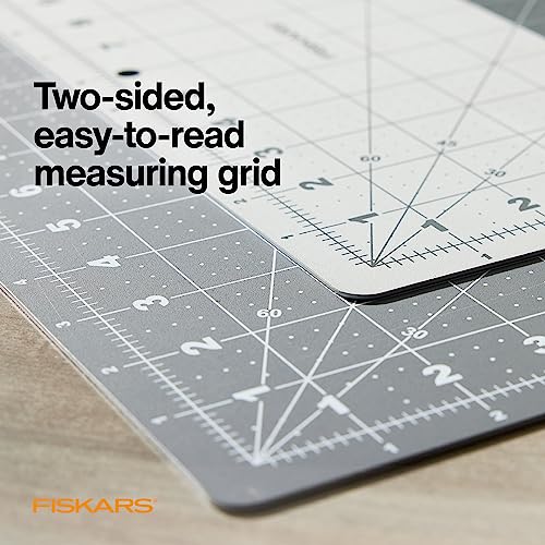 Close up of Fiskars mat grid lines and bias angles