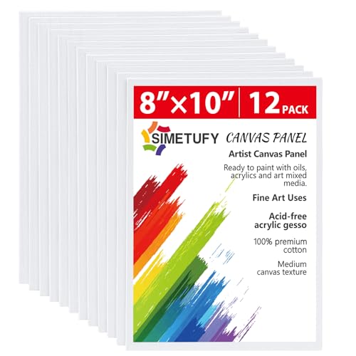 Simetufy 12 pack 8x10 canvas boards