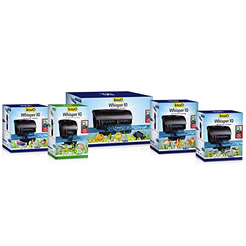 Tetra Whisper IQ 300 GPH filter installed on aquarium glass