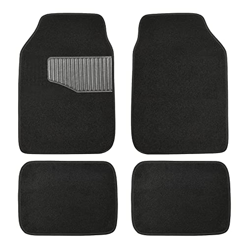Basics 4-piece black carpet floor mat set