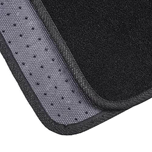 Close up of non-slip rubberized nibs on floor mat bottom