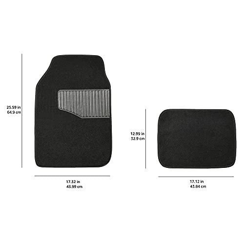 Padded heel rest detail on black carpet mat