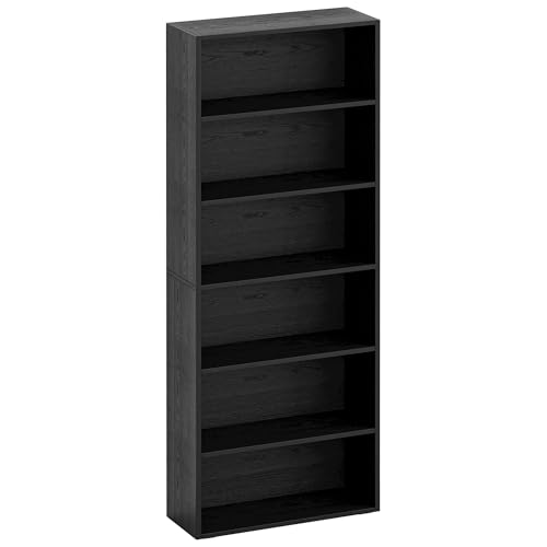 IRONCK 6-Tier Vintage Black bookshelf full view