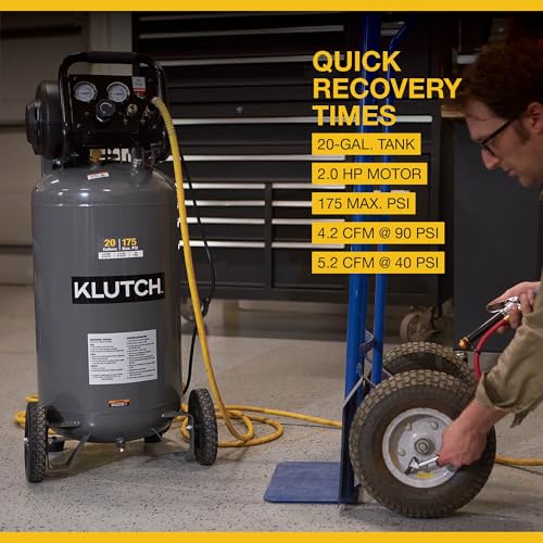 Klutch 20-Gallon compressor control panel and gauges