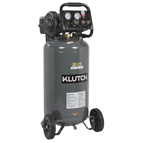 Rear view of Klutch 20-Gallon 2 HP compressor